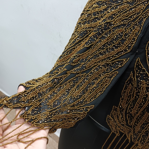 Heavy Georgette fabric beads work poncho.... - Picture 3 of 6